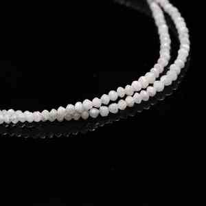 Cuentas de diamantes blancos Rondelle, hebra de diamantes sueltos para hacer joyas, collar, diamante facetado blanco Natural genuino - Product Image 3