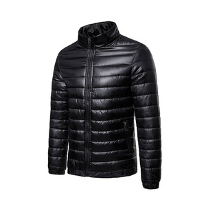 OEM personalizado ligero 2025 abrigo de invierno para los hombres burbuja chaqueta acolchada con logotipo frontal de lona bolsillo cálido - Product Image 4