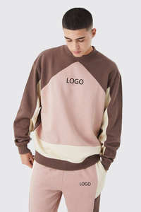 ชุดเซ็ตแทรคสูทโอเวอร์ไซส์แบบยูนิเซ็กซ์ สีบล็อกตัดต่อ พร้อมเสื้อสเวตเชิ้ตและกางเกงจ็อกเกอร์ สกรีนโลโก้ได้ตามต้องการ แฟชั่นสตรีทแวร์ ผลิตโดย Marfa International - Product Image 3