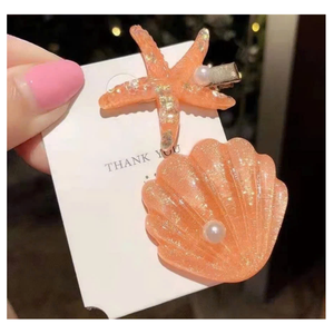 Authentic Seashell Hair <b>Clips</b>, Handmade Pocket Hair <b>Clips</b> With Real Shells, Charming Seashell Hair <b>Clips</b> For Coastal Fashion - Product Image 3