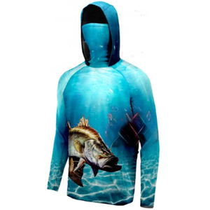 Camiseta de Pesca Ligera con Capucha, Sublimada Personalizada, 100% Poliéster, UPF 50, Secado Rápido, Transpirable, Manga Larga - Product Image 2