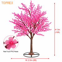 Maßgefertigter 110V-240V 250W Ra90 Rosa 3m Kunststoff Künstlicher Kirschblüten-LED-Lichtbaum IP65 Wasserdicht für Hochzeiten Weihnachten Außenbereich
