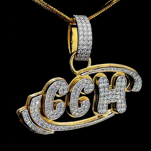 Collar Personalizado con Letra CCH para Hombre, Oro Blanco Personalizado, Plata de Ley 925, Diamante Moissanita VVS, Joyería Hip Hop de Alta Gama para Fiestas, GIA - Product Image 4