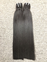 Cheveux vietnamiens Remy à double trame pour femmes Caha, tissage à la machine, noir naturel, styles raides, pour tressage, 100g