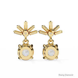 Pendientes colgantes de diamantes cultivados en laboratorio de corte redondo de 1,0 quilates, regalo de aniversario de oro blanco certificado CVD - Product Image 6