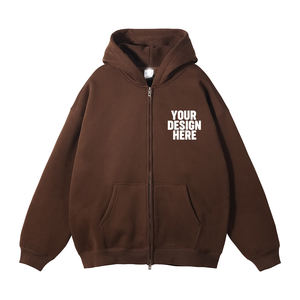 Sudadera con Capucha Blanca para Hombre con Cierre, 100% Algodón, Invierno, Varios Colores, Logotipo Impreso Digital Personalizado, Resistente al Viento - Product Image 3