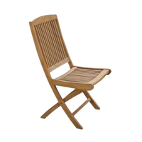 Ensemble de table et de chaises d'extérieur en teck massif moderne, confortable pour la villa, le parc, le restaurant, la terrasse ou le balcon
