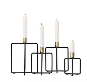 Pièce maîtresse contemporaine élégante d'affichage de bougie en métal pour l'ambiance de fête de mariage de salon de bureau à domicile - Product Image 3