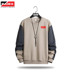 Sudadera de Cuello Redondo para Hombre, Corte Regular, Tejida, Color Sólido, Informal, para Otoño - Product Image 1