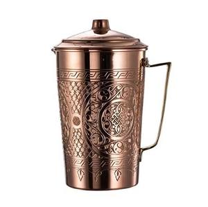 Jarra de agua de cobre grabada La mejor calidad a precio mayorista Nueva llegada Fantástico diseño Regalos de inauguración de la casa - Product Image 6