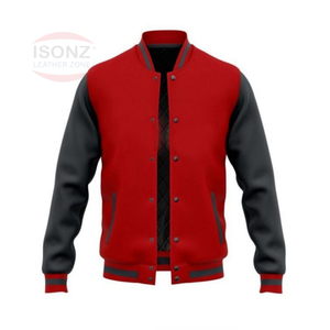 แจ็คเก็ตบอมเบอร์สีแดงสไตล์สตรีทแวร์ ISONZ ดีไซน์ใหม่ สำหรับผู้ชาย พร้อมป้ายสั่งทำ เสื้อฮู้ดดี้สั่งทำ ผู้ผลิตเสื้อผ้าตามสั่ง แจ็คเก็ตฤดูหนาวสำหรับผู้ชาย - Product Image 1