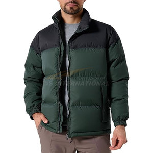 Chaqueta acolchada de bloque de color grueso para hombre, abrigo de esquí cálido para invierno con cuello levantado y cremallera frontal OEM personalizado a granel al por mayor - Product Image 4