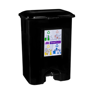 ถังขยะแบบเหยียบสีดำ 80 ลิตร (พลาสติก 3150) - Product Image 1