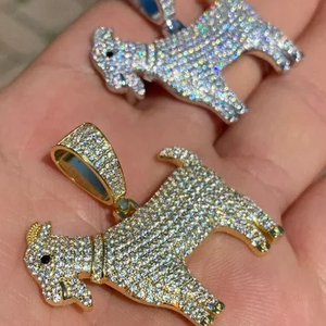 925 argent sterling Moissanite chèvre pendentif commande personnalisée faisant pour les femmes bijoux de mode - Product Image 1