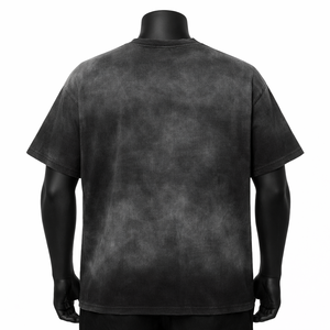 Camiseta Oversize para Hombre con Lavado Ácido, Estilo Vintage, de Algodón Negro, Streetwear, Ajuste Holgado, Casual, de Gramaje Pesado, Lisa - Product Image 2