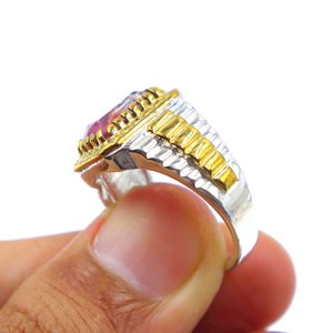 แหวนเงินทัวร์มาลีนธรรมชาติทำจากหินทัวร์มาลีนแบบเหลี่ยมเพชรพลอย925 - Product Image 6