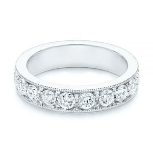 Banda Ancha de oro blanco para boda, banda de moda de moissanita certificada GRA, precio al por mayor, banda de compromiso, joyería de moda de boda Unisex - Product Image 1