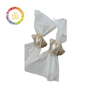 Servilleteros de concha marina bellamente elaborados, decoración hecha a mano de Vietnam para mesas de comedor, bodas y eventos en la playa - Product Image 1