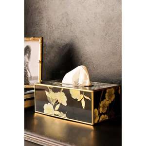 Soporte de pañuelos de metal hecho a mano con un encantador acabado rústico y adecuado para hogares y piezas de decoración funcionales de alta calidad - Product Image 1