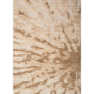 พรมถักมือลายคลาสสิคสีเบจและน้ำตาล ทำจากขนสัตว์และไหม ขนาด 9x12 ฟุต ลายแบบนามธรรม สำหรับตกแต่งห้องนั่งเล่นวัยรุ่น รุ่น AKWS-3026 - Product Image 3