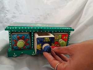 Cajones de madera hechos a mano, caja de mano india con diseño Multicolor, Mini cajón de almacenamiento, recuerdos de joyería, estilo bohemio - Product Image 3