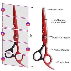 Ciseaux de coiffure professionnels robustes, lame tranchante en acier inoxydable, ciseaux de barbier, vente en gros, usine OEM, marque privée - Product Image 5