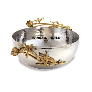 Cuenco de chocolate de metal con acabado dorado, cuenco dulce de mesa de forma redonda, tamaño personalizado, cuenco de chocolate nuevo de diseñador - Product Image 5