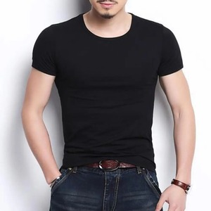 Impression personnalisée blanc chemises vierges pour hommes de haute qualité en gros 100% fibre souple polyester hommes T-shirt uni - Product Image 2