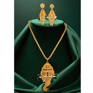 ชุดต่างหูสร้อยคอขายส่งพร้อม22Ct ชุดต่างหูสร้อยคอดีไซน์รูปช้างชุบทองสำหรับผู้หญิงเครื่องประดับ - Product Image 1