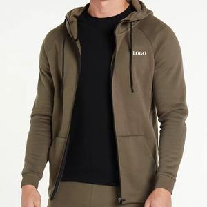 Lo último de 2025, sudaderas con capucha de ropa activa al por mayor, logotipo personalizado, ropa informal para hombres, cremallera completa, básicos, mezcla de algodón, bolsillo de canguro - Product Image 2