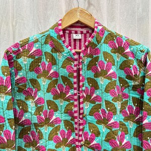 Chaquetas Kantha, chaqueta Vintage de algodón hecha a mano, cárdigan para mujer, abrigo, chaqueta Reversible india, estampado Floral - Product Image 5