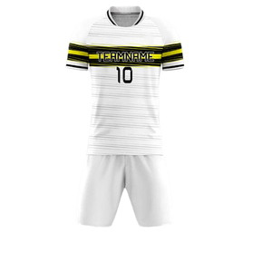 Uniformes de fútbol de manga corta de calidad personalizada, ropa de entrenamiento de fútbol con cuello, nombre y número impresos - Product Image 3