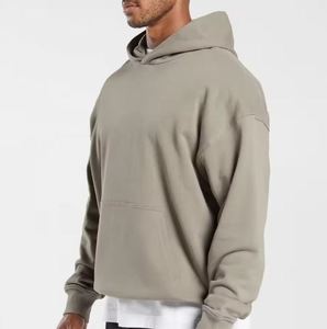 Personalizado de alta calidad 300 Gsm algodón francés Terry Sudadera con capucha de gran tamaño para los hombres de lana gruesa gota hombro bordado liso invierno - Product Image 3