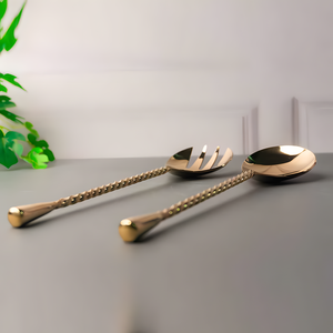 High Quality Twisted Handle Metal <b>Salad</b> Server for Kitchen Serving Wedding Restaurant Table Decor Reasonable Priced <b>Salad</b> <b>Tools</b> - Product Image 2