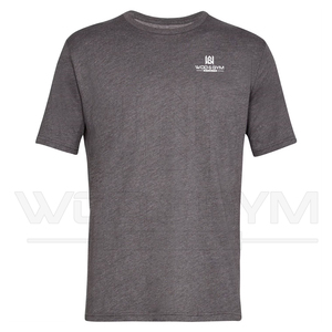 เสื้อยืดผู้ชายแบบแห้งเร็วคอกลมแขนสั้นผ้าคอตตอนโพลีเอสเตอร์สีพื้นลำลองแนวสตรีทใส่เล่นกีฬาออกแบบโลโก้ได้ตามต้องการ - Product Image 1