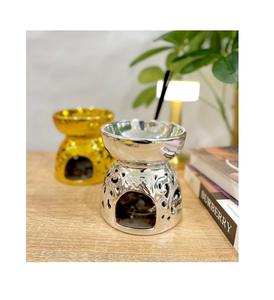 Metal Silver And Gold Color Incense <b>Oud</b> Burner Marvelous Design Incense Burner Set Of Two Round Shape <b>Bakhoor</b> Burner - Product Image 4