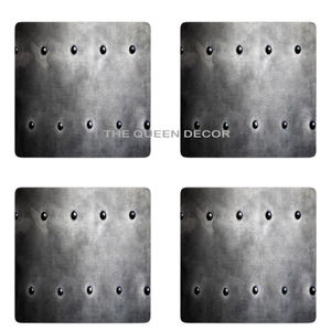 Ensemble de 4 sous-verres de luxe en pierre métallique personnalisés, parfaits pour la vaisselle de mariage élégante et la décoration intérieure élégante - Product Image 1