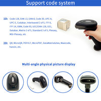 Escáner de Código de Barras Inalámbrico Portátil EMT2097M-RF de Megapíxeles, Lector de Códigos QR con Receptor USB para Almacén