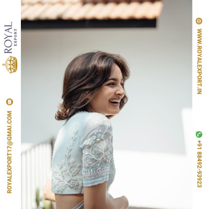 Lanzamiento exclusivo de Butterfly Mono Net Fancy Thread Work Sequence Saree Collection Fabricante por Royal Export en Surat Gujarat - Product Image 3