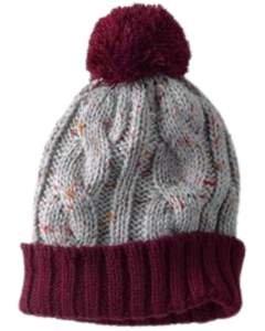 Gorro de Punto con Cable, Color Vino Tinto y Gris, con Pompón, Cálido para Invierno, Mezcla de Lana Suave, Moda Unisex, Fabricante, Venta al Por Mayor OEM - Product Image 1