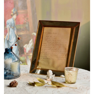 ของตกแต่งบ้านกรอบรูปโลหะทองเหลืองโบราณพร้อมของประดับตกแต่งสองชั้นกรอบรูปดอกไม้สไตล์วินเทจ - Product Image 5