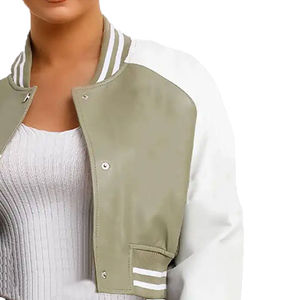 Chaqueta Universitaria Reversible Corta para Mujer con Logotipo Personalizado, Transpirable, OEM, Chaqueta Universitaria de Moda para Mujer - Product Image 6