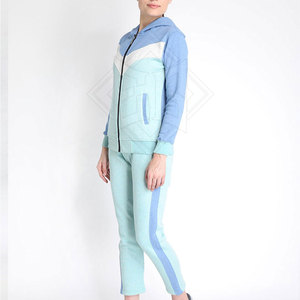 Ensemble de survêtement léger pour femme 100 % coton, motif uni, séchage rapide, respirant, col à capuche, haute qualité, hiver - Product Image 3
