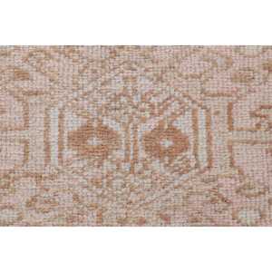 พรมวินเทจสไตล์ตุรกี ขนาด 2x6 ฟุต สีเบจ-น้ำตาล ลายปะติดปะต่อ ทำจากขนสัตว์ เป็นมิตรต่อสิ่งแวดล้อม ด้านหลังเป็นยางลาเท็กซ์ - Product Image 5