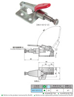 SK3-021Z-2 pince à bascule horizontale réglable loquet métal finition zinguée caoutchouc enveloppé 45kg Force de charge collier de serrage métrique