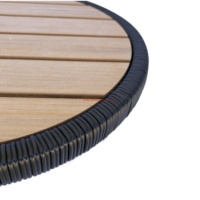 Ensemble de meubles de patio d'extérieur en rotin tressé, 3 pièces, comprenant un fauteuil de conversation et une table d'appoint