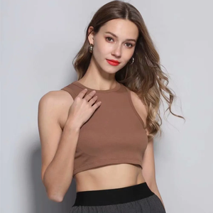 เสื้อกล้ามกีฬาไม้ไผ่ออแกนิกสำหรับผู้หญิงเสื้อกล้ามแห้งเร็วระบายอากาศเสื้อครอปใส่ไปยิมเซ็กซี่สีขาวแบบถักทันสมัย - Product Image 6