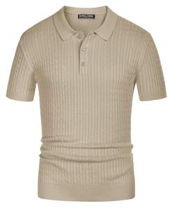 2024 été tricoté solide toile affaires décontracté respirant coton bambou Fiber à manches courtes coupe régulière pour chemises pour hommes - Product Image 1