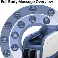 Sillón de Masaje de Cuerpo Completo, Sillón de Masaje Shiatsu de Gravedad Cero, Reclinable, con Calefacción de Cintura y Pantorrillas, Masaje de Pies, Bluetooth, Control Grande