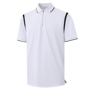 SIBRIN Factory Made Premium Quality Zipper Polo T-Shirt Logotipo personalizado Unisex Manga corta Golf Athletic Casual Camiseta con cuello - Product Image 1